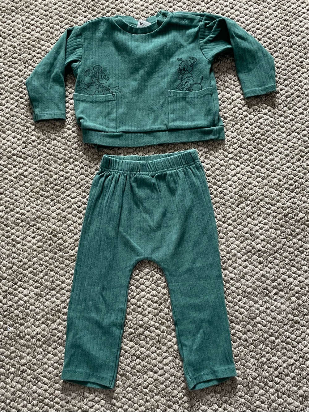 Disney Baby Ribbed Two-Piece Set in Green